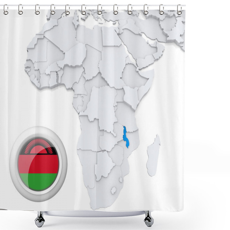 Personality  Malawi On Africa Map Shower Curtains