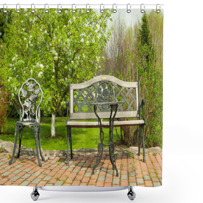 Personality  Patio Furniture In The Garden Shower Curtains