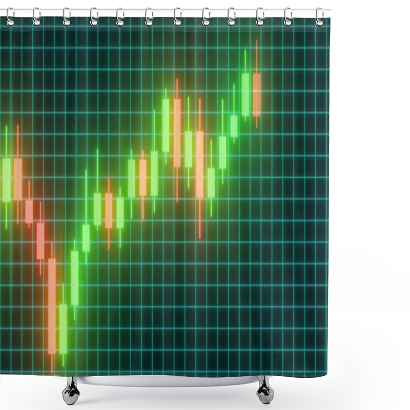 Personality  Stock Market Candlestick Chart Pattern Investment Finance Diagram - Abstract Background Texture Shower Curtains