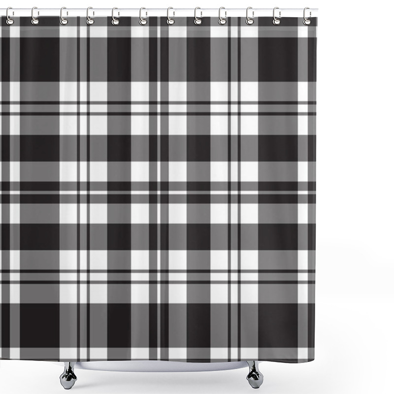 Personality  Seamless Tartan - Black And White Shower Curtains