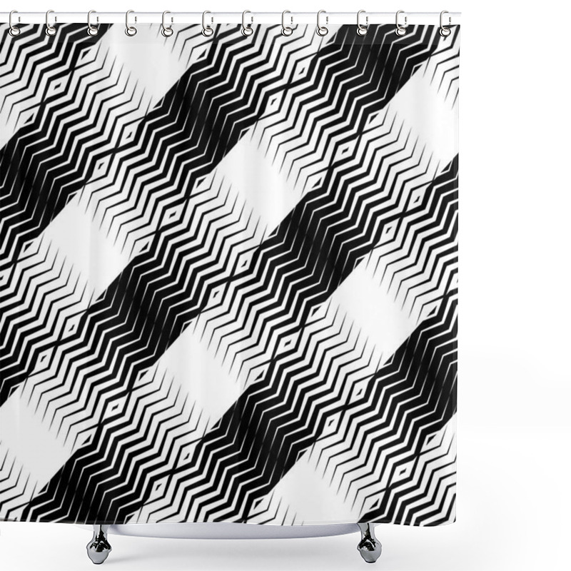 Personality  Universal Linear Geometric Seamless Pattern With Transition Shower Curtains