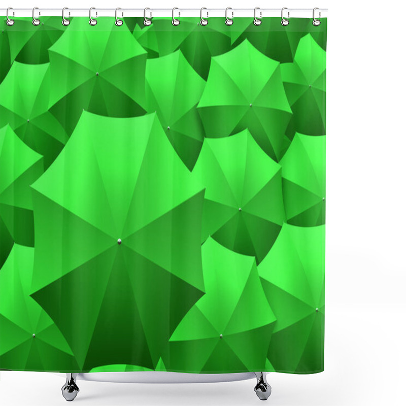 Personality  Green Umbrellas Shower Curtains