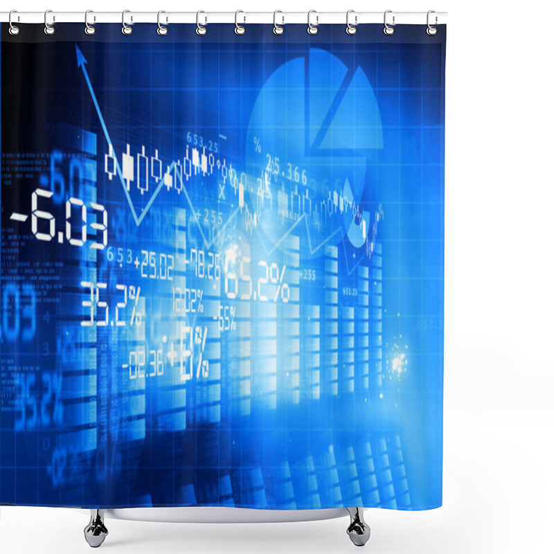 Personality  Financial Background , Stock Market Chart Shower Curtains