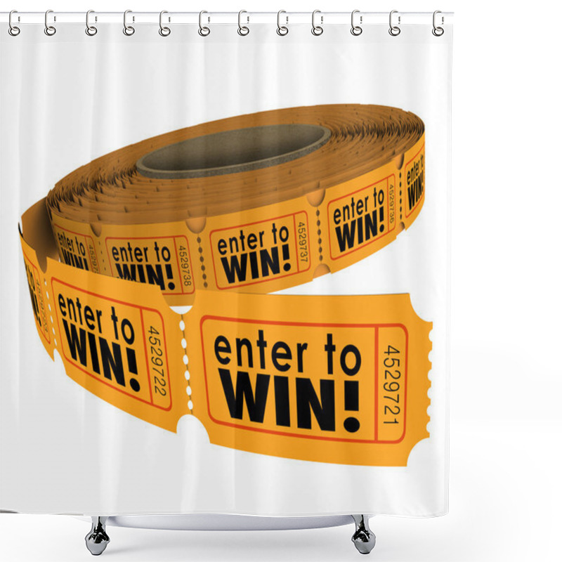 Personality  Enter To Win Raffle Ticket Roll Fundraiser Charity Lottery Luck Shower Curtains