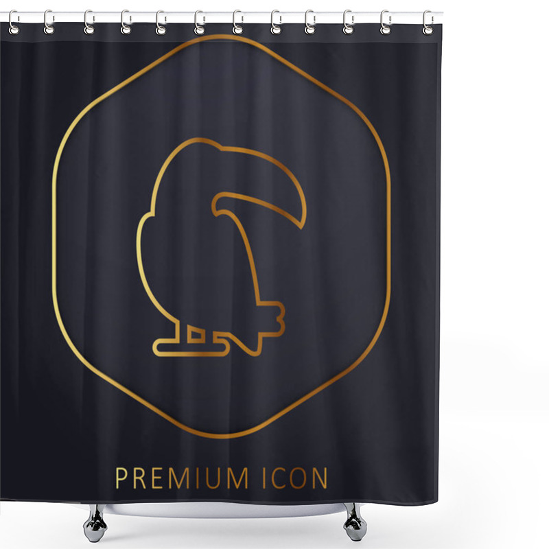 Personality  Big Toucan Golden Line Premium Logo Or Icon Shower Curtains