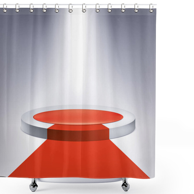 Personality  Illuminated Podium, Red Carpet. Award Pedestal, Presentation Stand, Vector Design Object For You Project Shower Curtains