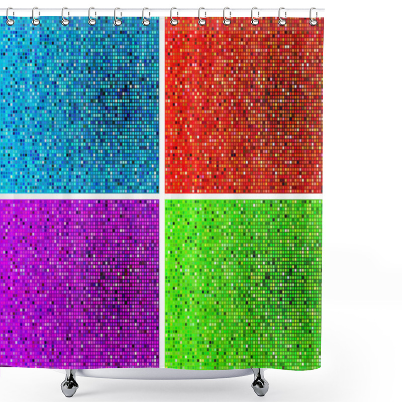 Personality  Simple Mosaic Tile Pattern Internet Background Shower Curtains