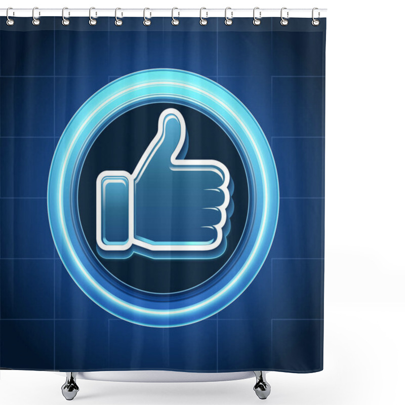 Personality  Glowing Thumbs Up Approval Icon For Social Media Use Shower Curtains