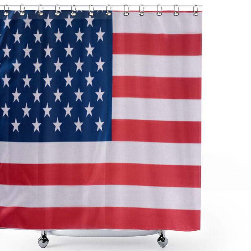 Personality  Close-up Shot Of United States Flag, Independence Day Concept Shower Curtains