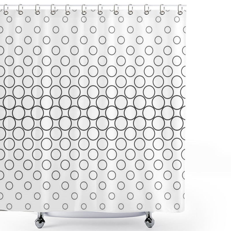 Personality  Seamless Black White Circle Pattern Shower Curtains