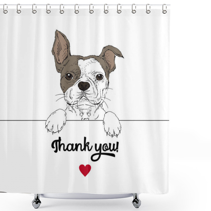 Personality  Cute Portrait Of French Bulldog Shower Curtains