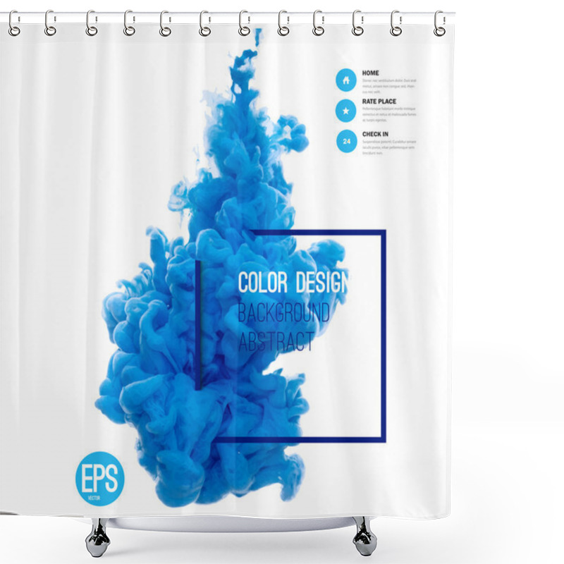 Personality  Blue Ink Cloud Swirling In Water Shower Curtains