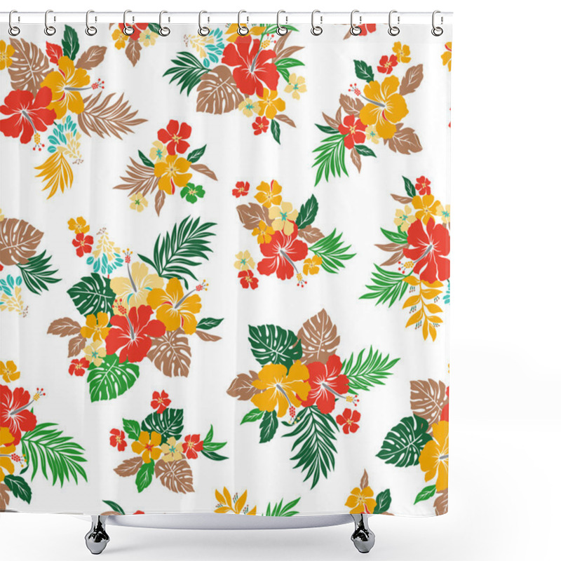 Personality  Hibiscus Flower Pattern Shower Curtains