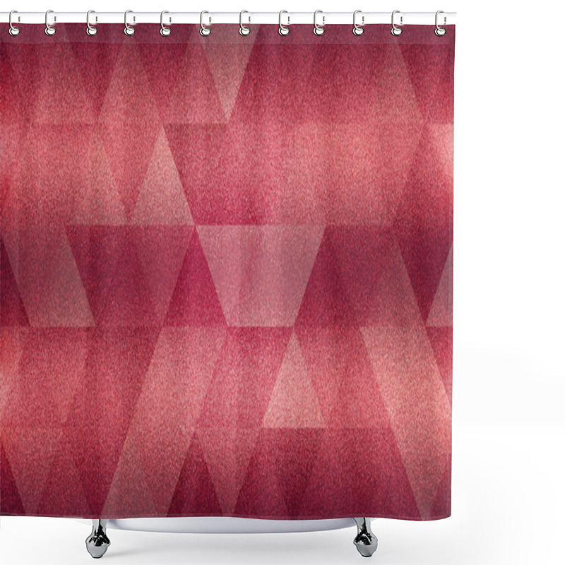 Personality  Grainy Background With Abstract Red And Pink Triangle Shapes. Shower Curtains