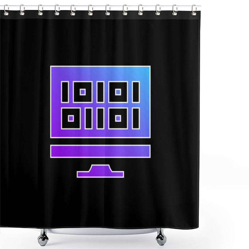 Personality  Binary Code Blue Gradient Vector Icon Shower Curtains