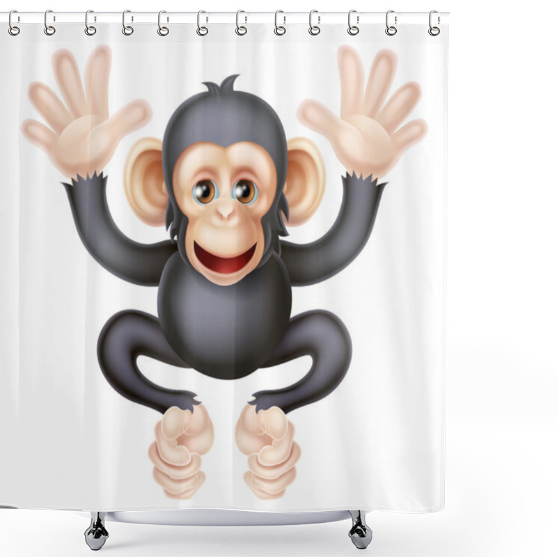 Personality  Cute Cartoon Baby Chimp Shower Curtains