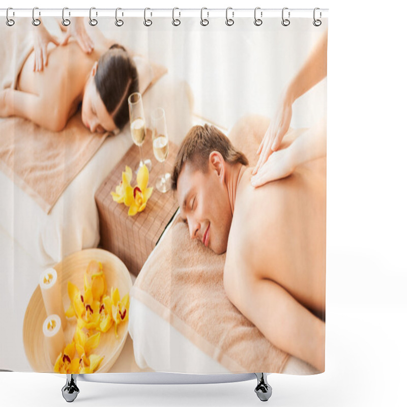 Personality  Couple In Spa Shower Curtains