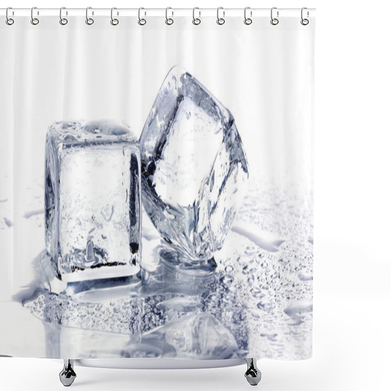 Personality  Melting Ice Cubes Shower Curtains