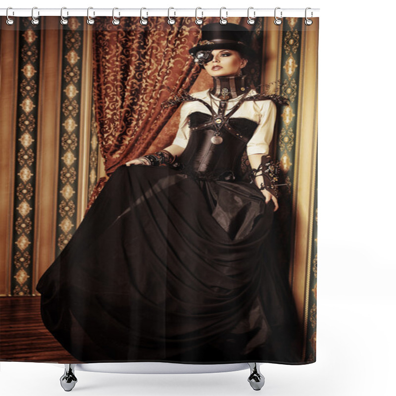 Personality  Brunette Steampunk Shower Curtains