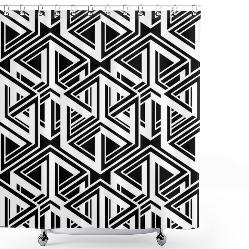 Personality  Illusive Continuous Monochrome Pattern Shower Curtains