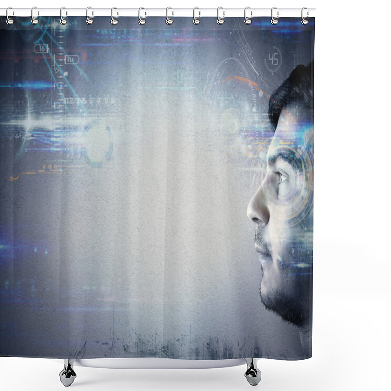 Personality  Technology Of The Future Shower Curtains