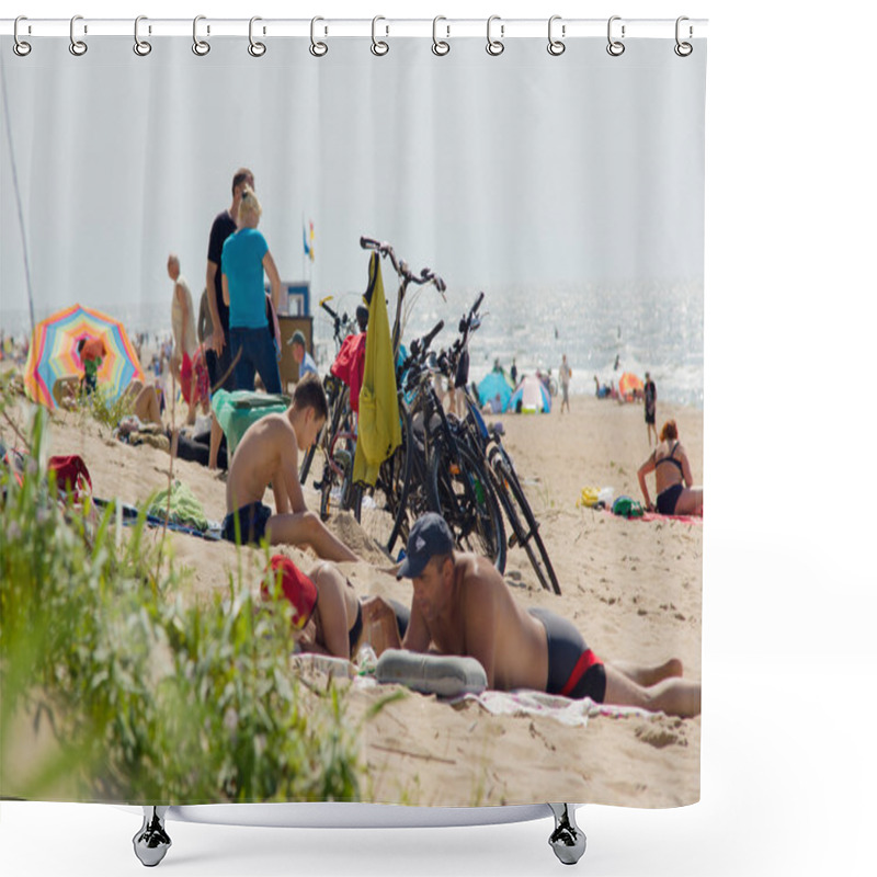 Personality  Summer On A Beach In A Palanga Shower Curtains