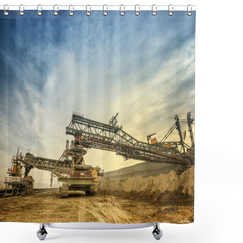 Personality  Bucket Wheel Excavator Shower Curtains