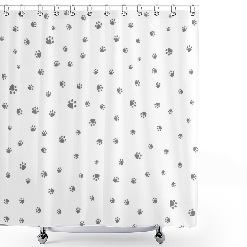 Personality  Footprint Of Cat And Dog Shower Curtains