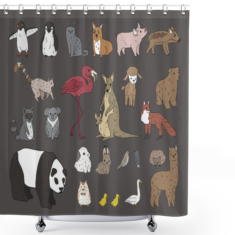 Personality  Illustration Design Of Animals Concept Shower Curtains