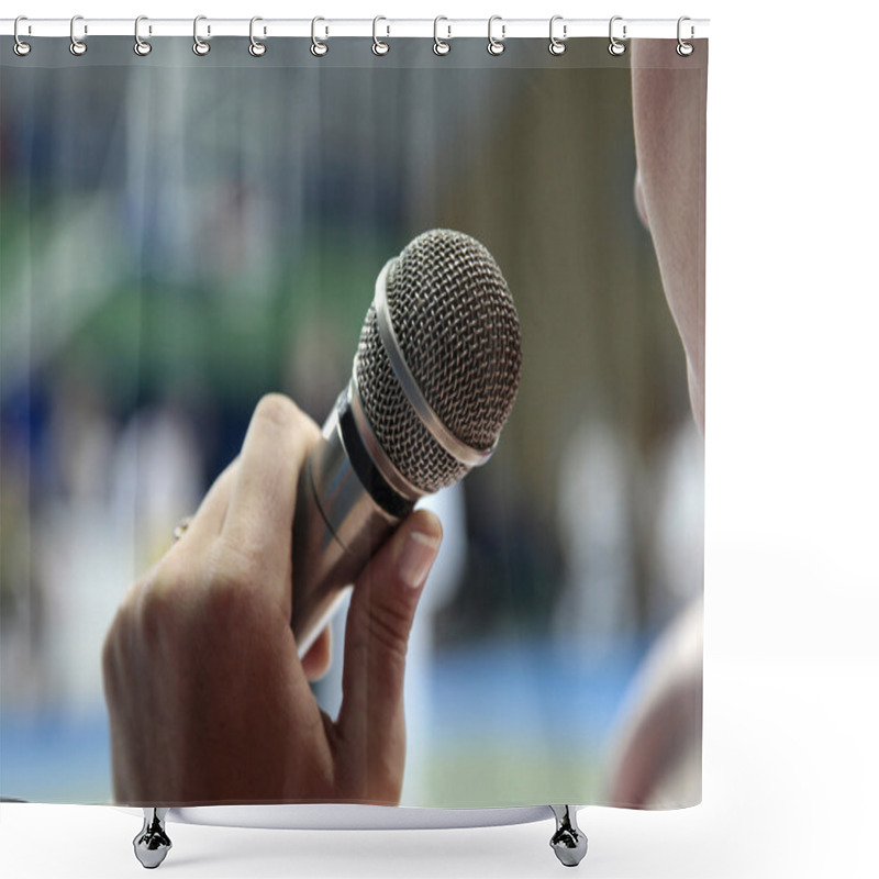 Personality  Announcer Shower Curtains