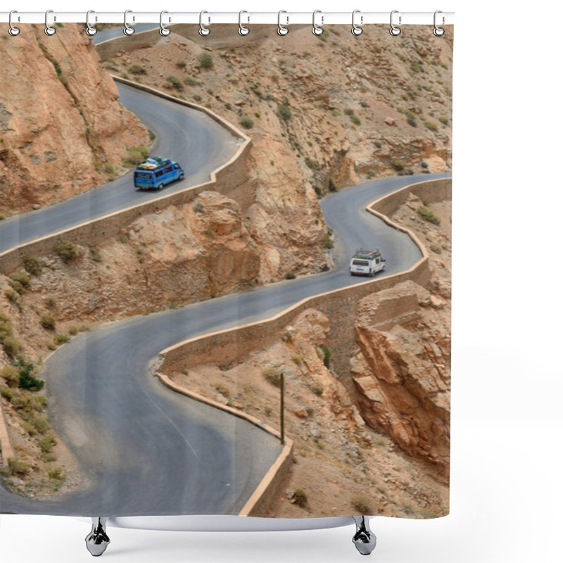 Personality  Overloaded Car On A Winding Road Shower Curtains