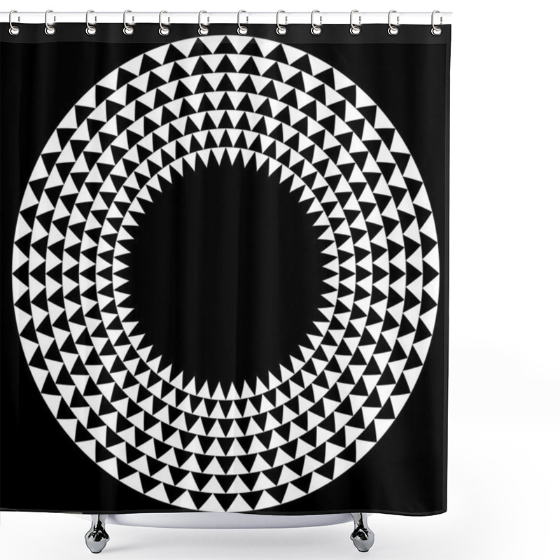 Personality  Circle With Triangles Pattern  Shower Curtains