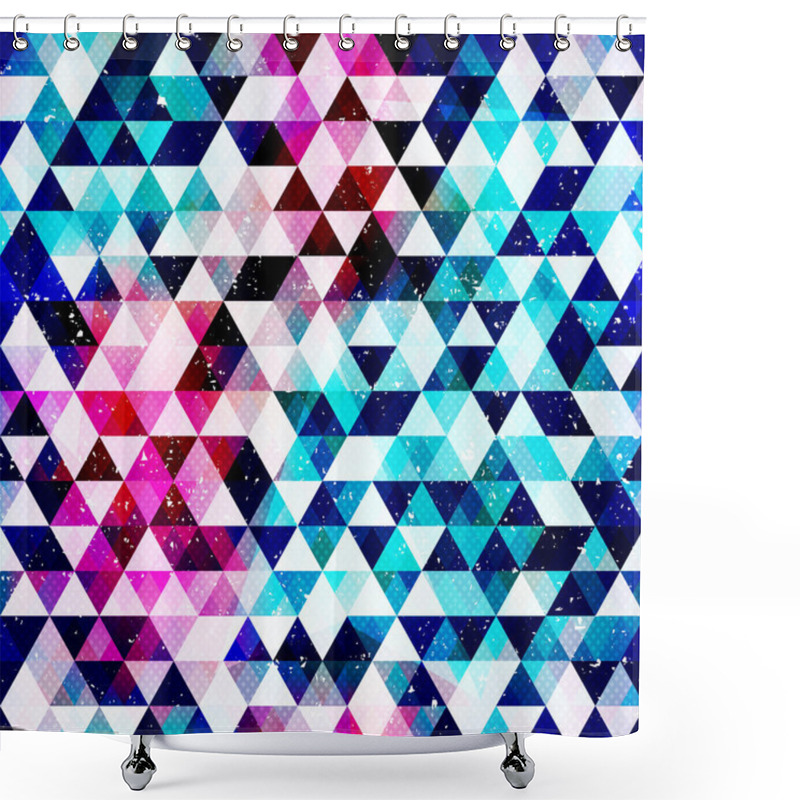 Personality  Grunge Triangle Seamless Pattern. Shower Curtains