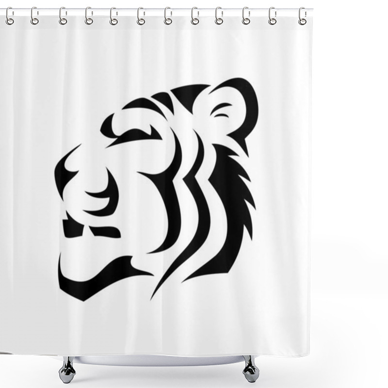 Personality  Isolated Tiger Sign Shower Curtains