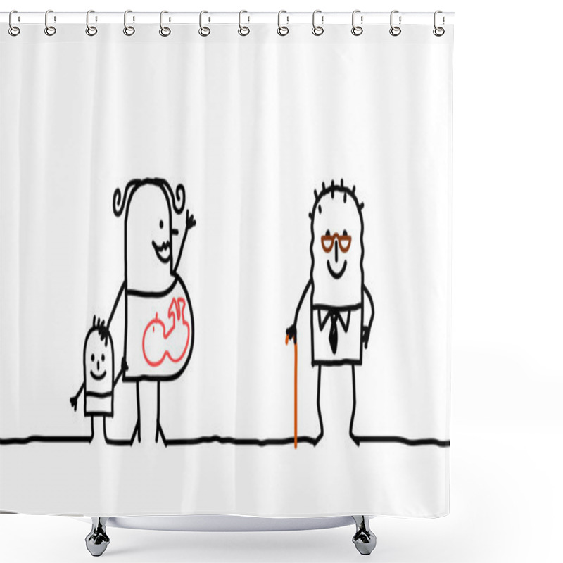 Personality  Young And Old Shower Curtains