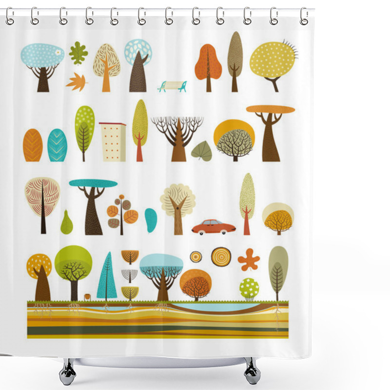 Personality  City Park Set Shower Curtains