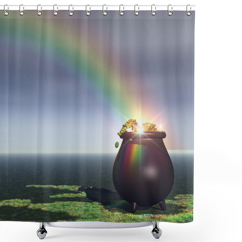 Personality  Pot Of Gold Shower Curtains