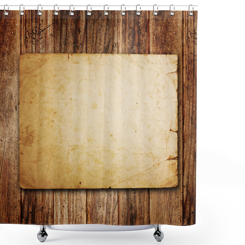 Personality  Old Paper On The Wood Background Shower Curtains