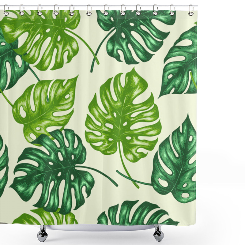 Personality  Tropical Pattern With Palm Leaves  Shower Curtains