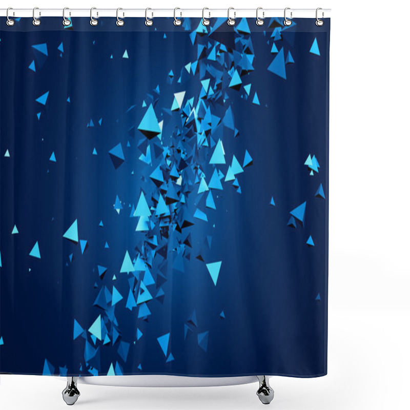 Personality  Abstract 3D Rendering Of Flying Particles. Shower Curtains