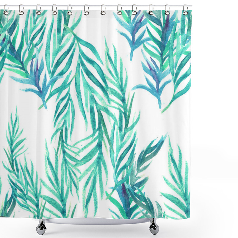 Personality  Tropical Flowers And Leaves . Pattern Seamless . Shower Curtains