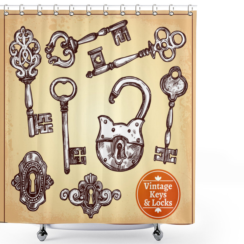 Personality  Locks And Keys Shower Curtains