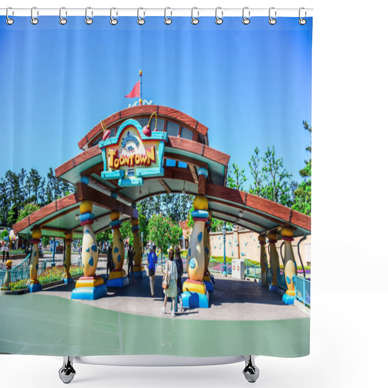 Personality  CHIBA, JAPAN: Toontown Attraction In Tokyo Disneyland Shower Curtains