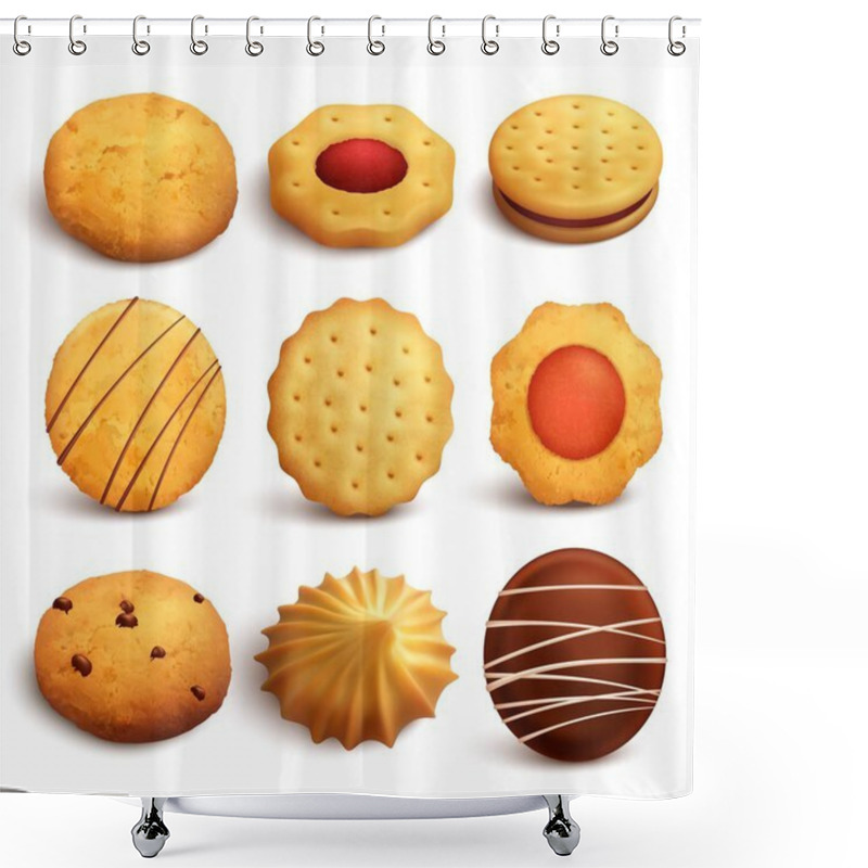 Personality  Cookies Realistic Set Shower Curtains