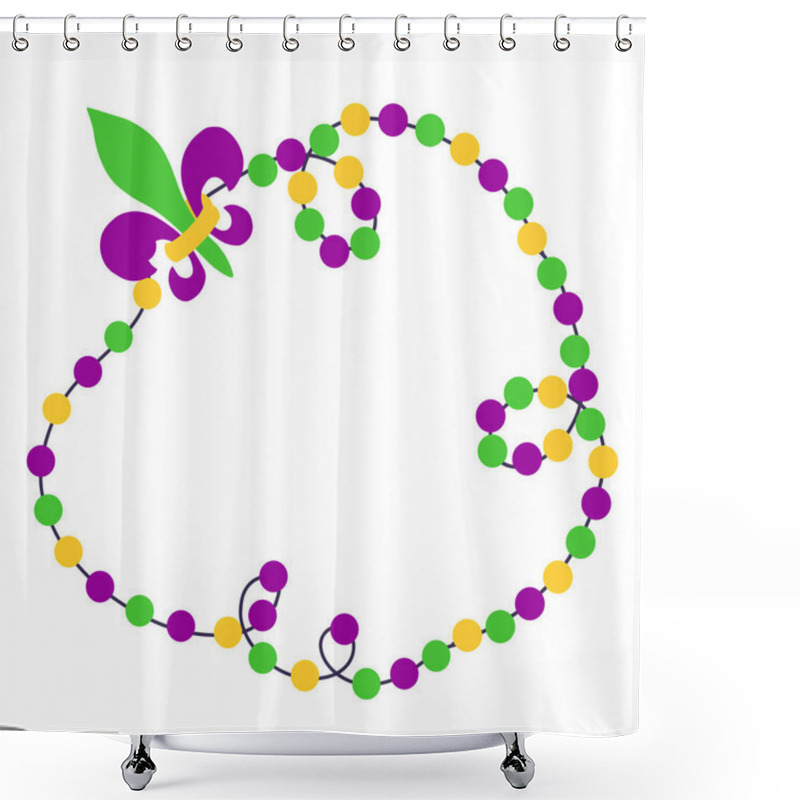 Personality  Mardi Gras Beads Background With Place For Text Shower Curtains