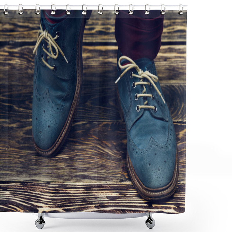 Personality  Blue Suede Shoes Shower Curtains