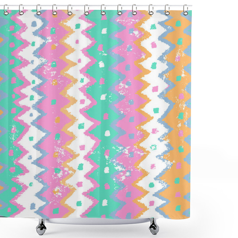 Personality  Shabby Zig Zag Seamless Pattern Shower Curtains