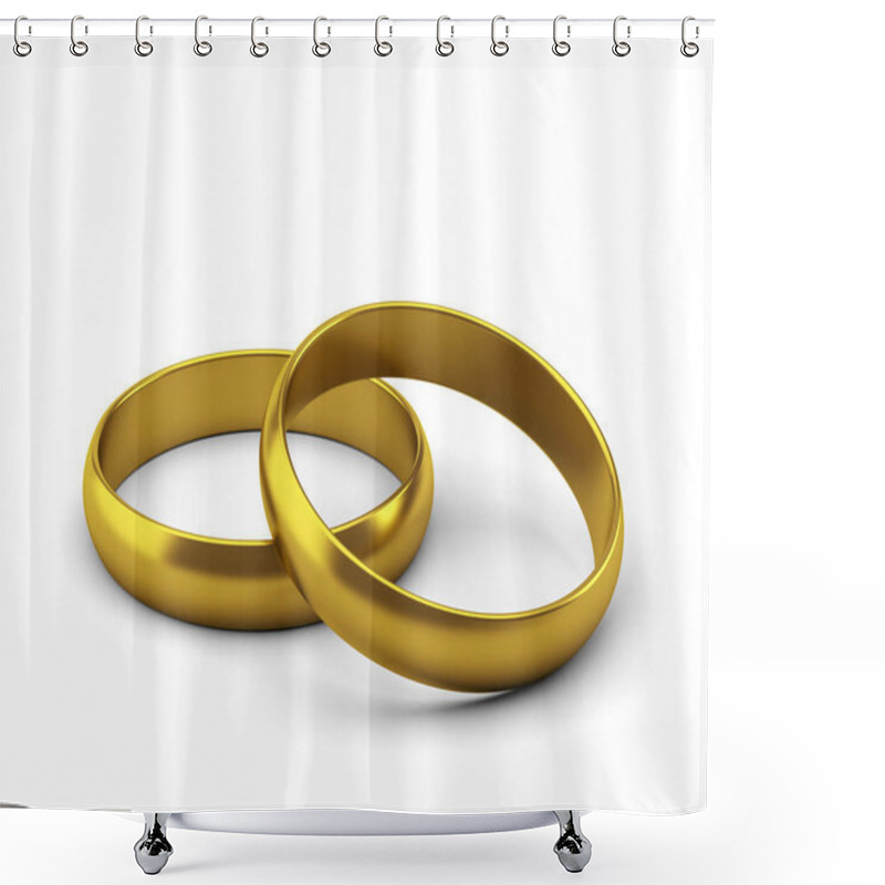 Personality  Wedding Rings, Marriage Jewelry Shower Curtains