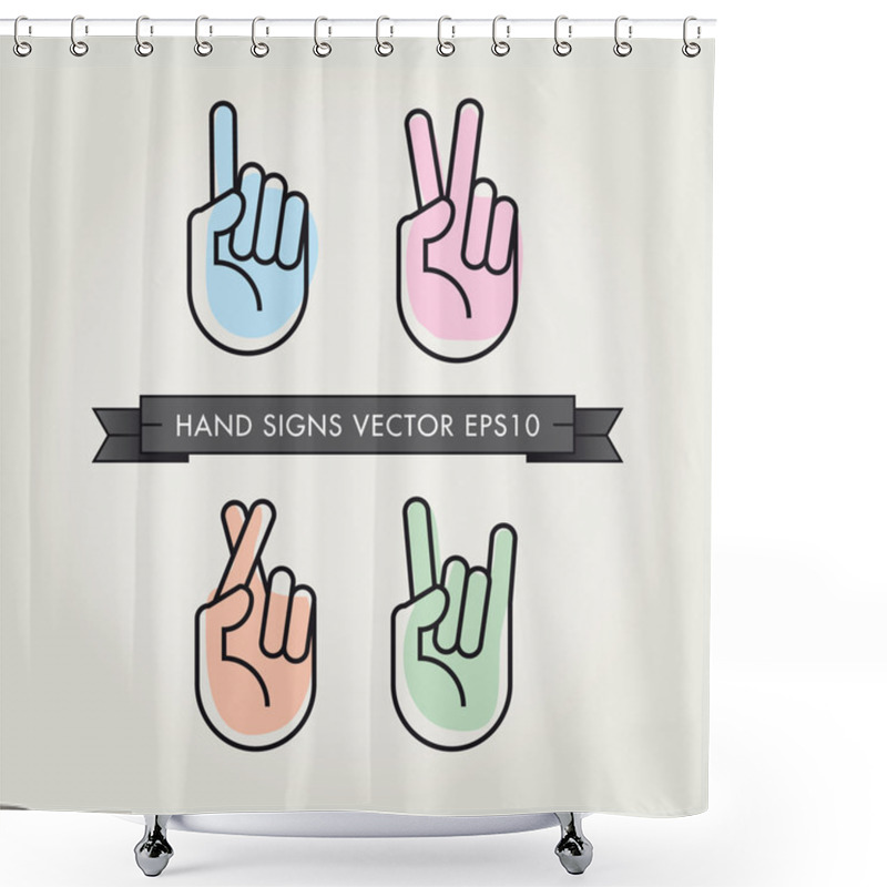 Personality  Hand Signs Shower Curtains