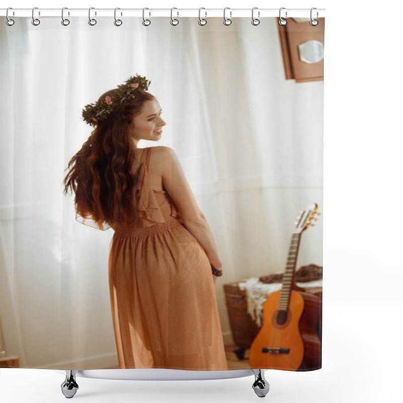 Personality  Young Woman In Boho Style  Shower Curtains